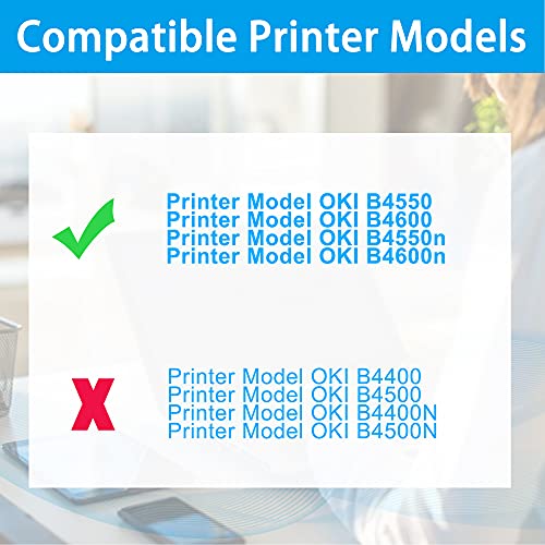 LCL Compatible Toner Cartridge Replacement for OKI 43502001 7000 Pages B4550 B4550n B4600 B4600n (2-Pack Black)