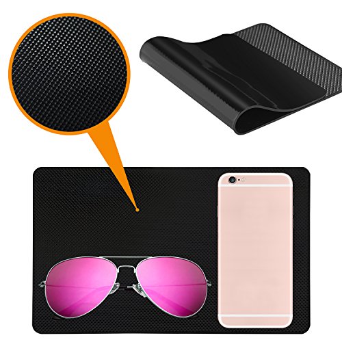 DaKuan Car Dashboard Anti-Slip Mat, 4 Packs 10.5" x 5.7" and 8" x 5.1" Sticky Non-Slip Dashboard Gel Latex Pad for Cell Phone, Sunglasses, Keys, Coins