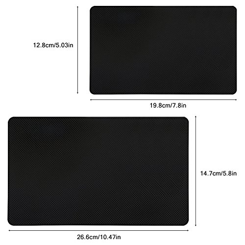 DaKuan Car Dashboard Anti-Slip Mat, 4 Packs 10.5" x 5.7" and 8" x 5.1" Sticky Non-Slip Dashboard Gel Latex Pad for Cell Phone, Sunglasses, Keys, Coins