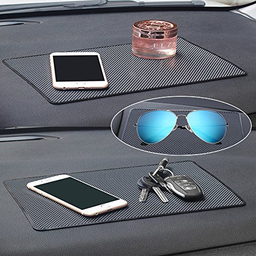 DaKuan Car Dashboard Anti-Slip Mat, 4 Packs 10.5" x 5.7" and 8" x 5.1" Sticky Non-Slip Dashboard Gel Latex Pad for Cell Phone, Sunglasses, Keys, Coins