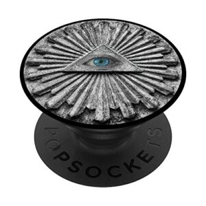 all seeing eye illuminati triangle popsockets popgrip: swappable grip for phones & tablets