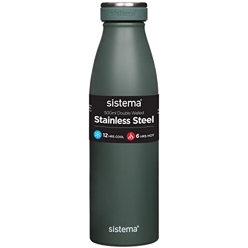 Sistema Stainless Steel Bottle, 500ml (Assorted Colours)