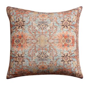 thymehome annora royal hand woven dhurri pillow-100% cotton decorative accent indoor pillow 18x18 inch multicolor