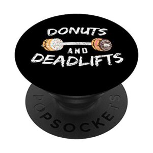 donuts and deadlifts funny doughnut workout popsockets popgrip: swappable grip for phones & tablets