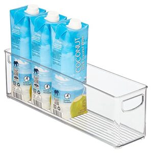 mDesign Plastic Kitchen Organizer - Storage Holder Bin with Handles for Pantry, Cupboard, Cabinet, Fridge/Freezer, Shelves, and Counter - Holds Canned Food, Snacks - Ligne Collection - 6 Pack - Clear