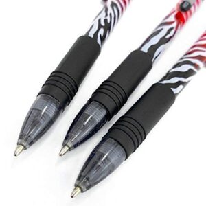 Zebra Z-Grip Smooth - Retractable Ballpoint Pen - Limited Edition Funky Flame Stripe Design - Pack of 10 - Black Ink