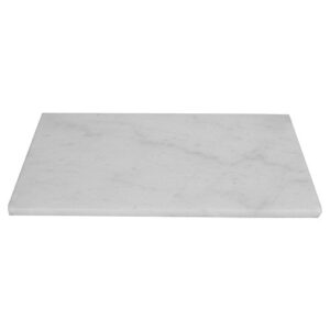 12" x 16" natural marble chopping board (white), by home basics | cutting boards for kitchen | kitchen serving boards with non-skid feet | for veggies, meats, and dough preparation