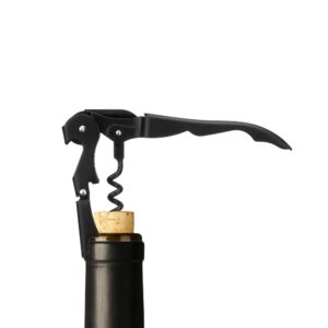 True TrueTap Double Hinged Waiter’s Corkscrew, Matte Black Wine Bottle Opener with Foil Cutter, Wine Key