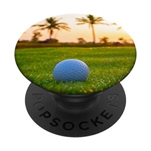 golf ball palm trees golfing popsockets popgrip: swappable grip for phones & tablets
