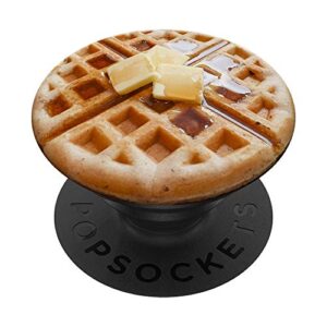 cute breakfast food brunch butter syrup waffle popsockets popgrip: swappable grip for phones & tablets