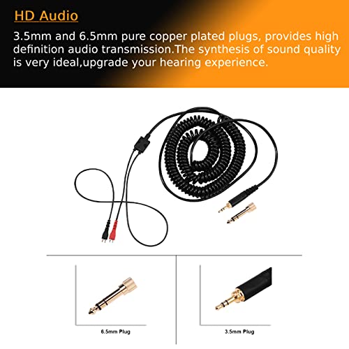 Richer-R Replacement Spring Coil Cable for Sennheiser HD25/ 560/540/ 480/430 Headphones Earphones