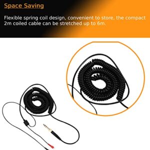 Richer-R Replacement Spring Coil Cable for Sennheiser HD25/ 560/540/ 480/430 Headphones Earphones