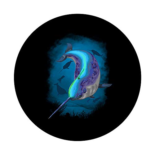 Unicorn Of The Sea Narwhal Gift Cute Magic Kawaii Whale PopSockets PopGrip: Swappable Grip for Phones & Tablets