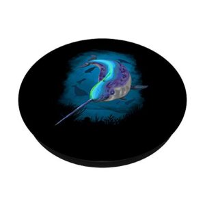 Unicorn Of The Sea Narwhal Gift Cute Magic Kawaii Whale PopSockets PopGrip: Swappable Grip for Phones & Tablets
