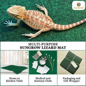 SunGrow Reptile Mat, Terrarium Floor Liner, 30BR/40BR/50/65 Gallon, Substrate Carpet Soft Bedding for Gecko, Lizard, Snake, Tortoise, Reptile Cage Tank Supplies and Accessories, Green, 17x35x1 Inches