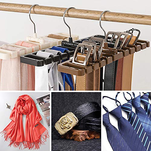 2 PCS Belts Rack, Storage Organizer, Hanger, Holder - Closet tie Racks Hangers Sturdy for Men Women, Black