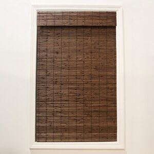 radiance 2216312e cordless dockside flatstick bamboo roman shade, cocoa, 35 in. w x 64 in. l