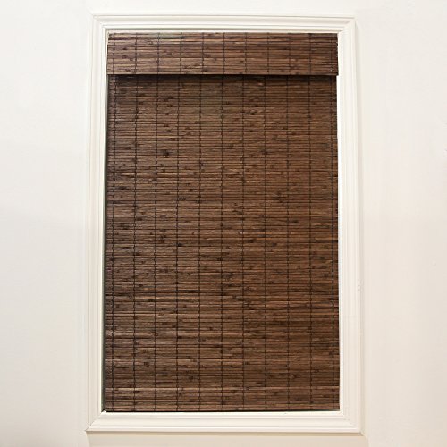 Radiance 2216312E Cordless Dockside Flatstick Bamboo Roman Shade, Cocoa, 35 in. W x 64 in. L