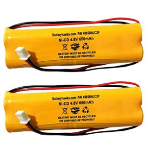 (2 pack) d-aa650bx4 unitech dual-liteall fit e1021r exit sign emergency light nicad battery pack replacement lithonia 0120859 ni-cd aa 650mah 4.8v ejw-ni-cad 800mah byd d-aa650b-4