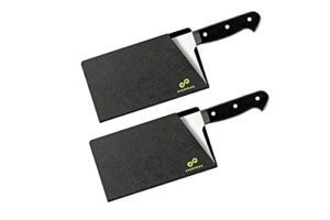 everpride butcher chef knife edge guards (2-piece set) wide knives blade edge protectors - meat cleaver knife sheath set - bpa-free chef knife covers fits blades up to 8” x 4” – knives not included