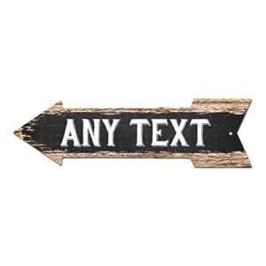 any text any name initial customize personalize left arrow man cave street sign chic rustic street plate sign bar cafe restaurant shop home man cave decor gift sign