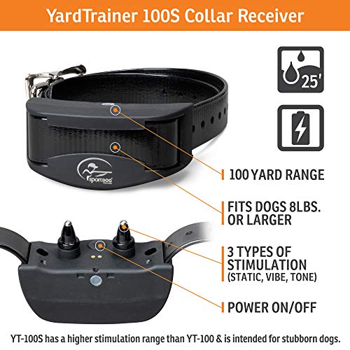 SportDOG Brand YardTrainer Family Remote Trainers - Rechargeable, Waterproof Dog Training Collars with Static, Vibrate, and Tone, 100 Yard Range - YT-100