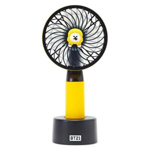 bt21 chimmy character mini handheld personal portable fan | 3-speed adjustable usb rechargeable, yellow