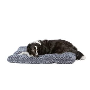 amazon basics plush pet bed and dog crate pad, large, 40 x 27 x 3.5 inches, gray swirl
