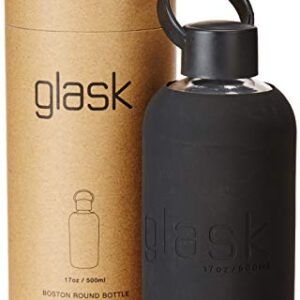 Glask drinking bottle 17 oz/ 500 mml glass BPA free drink bottle (Matt Black)