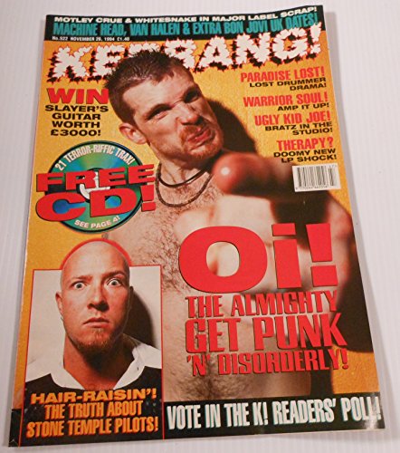 Kerrang Magazine(UK Publication) November 26,1994 edition, issue 522 (Ricky Warwick of THE ALMIGHTY on cover)[single issue magazine]WEAR ON COVER, corners