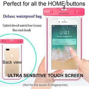 Waterproof Phone Pouch Holder, Smartlle Universal Waterproof Phone case, Dry Bag Underwater Snowproof for iPhone 13 12 11 Pro Max XR,XS, 8,7,6 Plus,SE, Galaxy S22/A/Note, LG,7”, Beach Water Pool Black