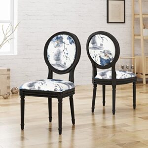 christopher knight home hero traditional fabric dining chairs, floral print