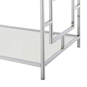 Town Square Chrome Coffee Table with Shelf, Glass/Chrome