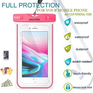 smartlle Universal Waterproof Phone Pouch Holder, Large Phone Waterproof Case Underwater Dry Bag for iPhone 13 12 11 Pro Max XR,XS, 8,7,6 Plus,SE, Galaxy S22/A/Note, LG,7”, Beach Water Pool -2 Pack