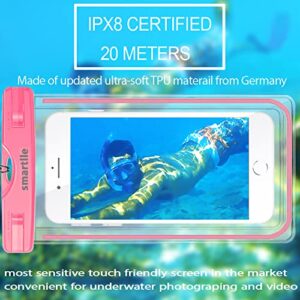 smartlle Universal Waterproof Phone Pouch Holder, Large Phone Waterproof Case Underwater Dry Bag for iPhone 13 12 11 Pro Max XR,XS, 8,7,6 Plus,SE, Galaxy S22/A/Note, LG,7”, Beach Water Pool -2 Pack