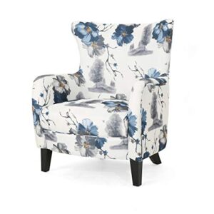 christopher knight home oliver fabric club chair, print, dark brown 30d x 30.25w x 36.25h in
