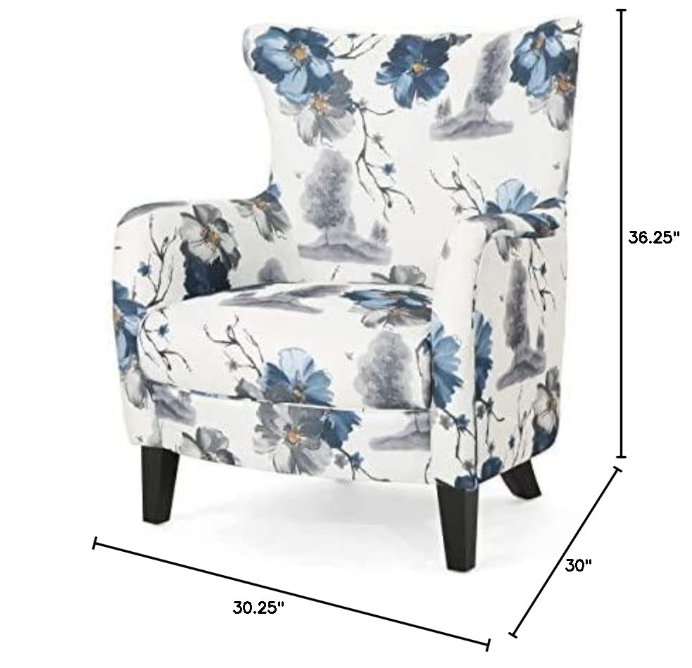 Christopher Knight Home Oliver Fabric Club Chair, Print, Dark Brown 30D x 30.25W x 36.25H in