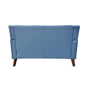 GDFStudio Christopher Knight Home Alisa Mid Century Modern Fabric Loveseat, Blue