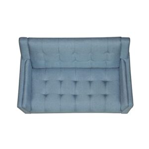 GDFStudio Christopher Knight Home Alisa Mid Century Modern Fabric Loveseat, Blue