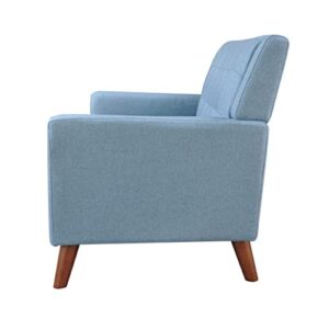 GDFStudio Christopher Knight Home Alisa Mid Century Modern Fabric Loveseat, Blue