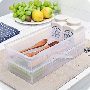 Chris.W Desk Drawer Organizer Tray with Adjustable Dividers, Multi-Drawers for Makeups, Utensil, Pens, Flatware and Junks - Set of 4 (2 Large + 2 Small) 10.24 Inch Length