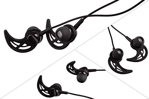 Xcessor 4 Pairs (8 Pieces) Universal Silicone Earhooks. Earphone Accessory for Sports. Compatible with The Most Popular in-Ear Headphones. Black