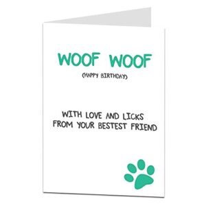 funny birthday card dog pet theme perfect for the owner lover mum dad husband boyfriend from your furry friend