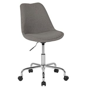 flash furniture aurora series mid-back light gray fabric task office chair with pneumatic lift and chrome base
