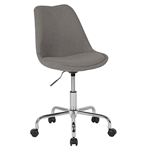 Flash Furniture Aurora Series Mid-Back Light Gray Fabric Task Office Chair with Pneumatic Lift and Chrome Base