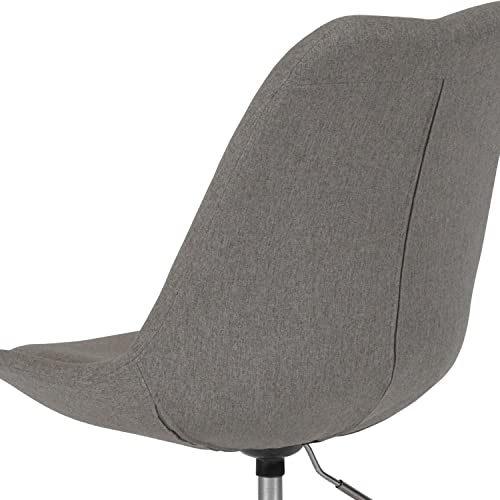 Flash Furniture Aurora Series Mid-Back Light Gray Fabric Task Office Chair with Pneumatic Lift and Chrome Base