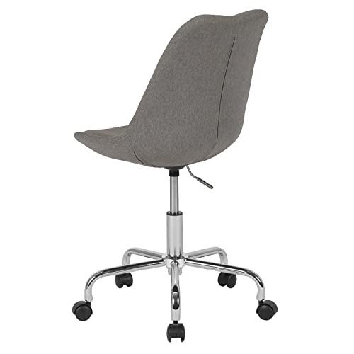 Flash Furniture Aurora Series Mid-Back Light Gray Fabric Task Office Chair with Pneumatic Lift and Chrome Base