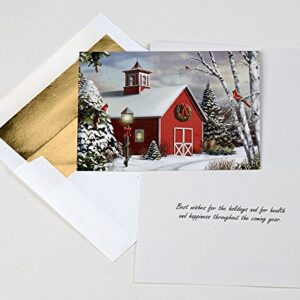 As Winter Calls Boxed Christmas Cards - 15 Cards & 16 Foil Lined Envelopes