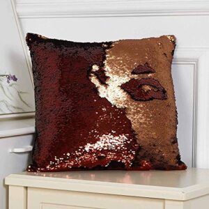mainstays mermaid pillow decorative pillow, 17x17, brown/gold