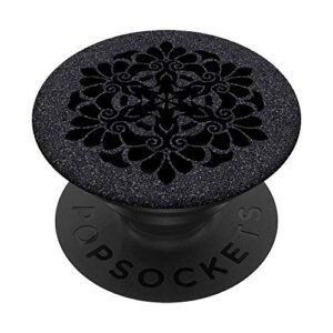 cute black mandala oriental mystic floral phone holder popsockets popgrip: swappable grip for phones & tablets
